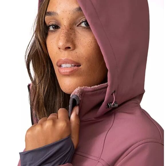 FREE COUNTRY WOMEN'S SOFTSHELL JACKET WITH HOOD IN BLOSSOM PINK XL OR XXL - Picture 5 of 9